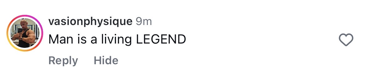 Comment: Man is a living legend