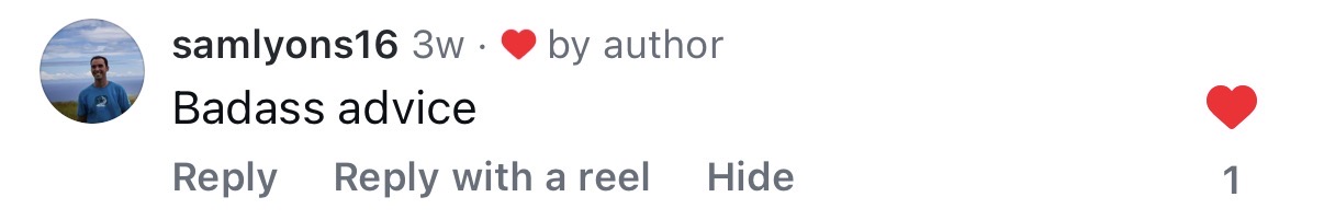 Comment: Badass advice