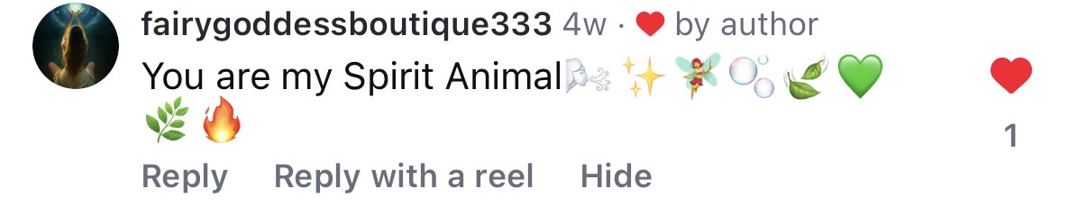 Comment: You are my Spirit Animal