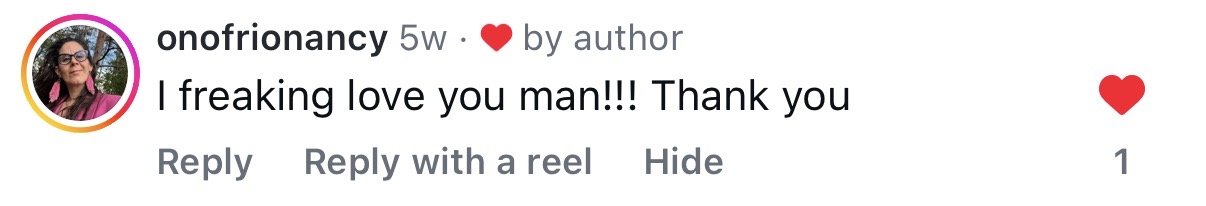 Comment: I freaking love you man!!! Thank you