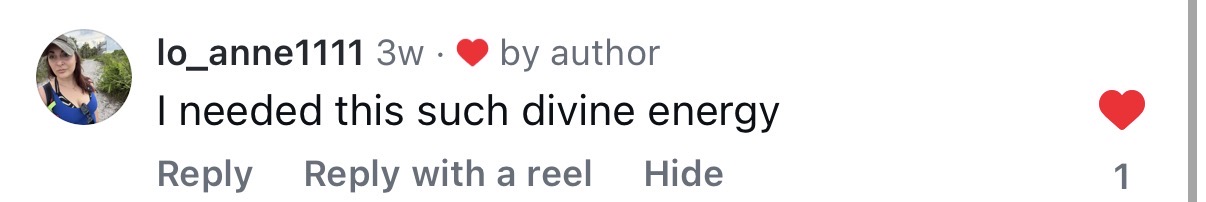 Comment: I needed this such divine energy