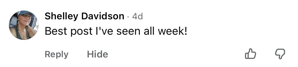 Comment: Best post I've seen all week!